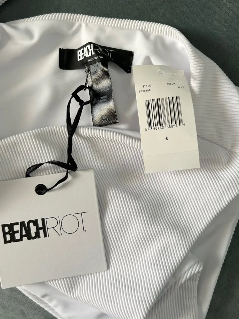 NWT Beach Riot Size S Small White Celina Swimsuit